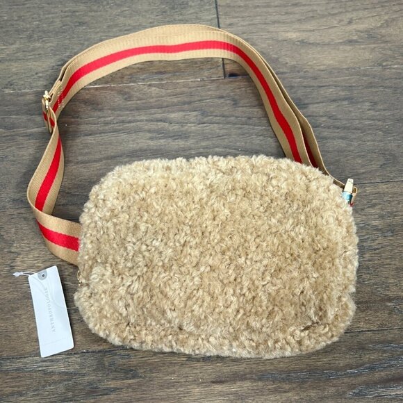 ANTHROPOLOGIE Sherpa Belt Bag Fanny Pack Tan OS NWT - Picture 1 of 9